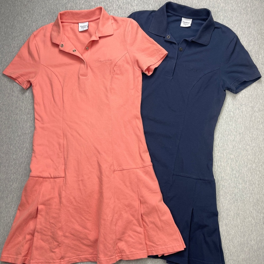 Outdoor Voices Tennis Dress Women XS Court Skirt Navy Pink Pique Polo EUC Bundle